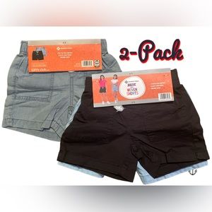 Member's Mark Girl's 2-Pack Elastic Waistband Woven Shorts 4/5